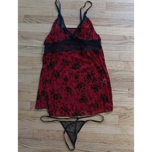 Womens Lingerie XXL Chemise Lace G-string Underwear Babydoll Sleepwear NEW Red - Picture 1 of 5